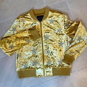 Sanctuary Gold Velvet Jacket with Silver Stars